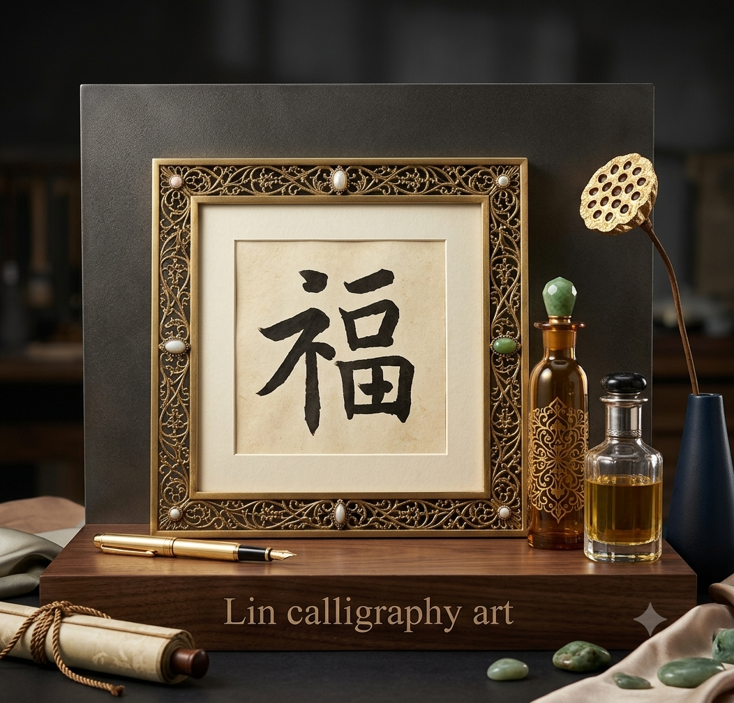 Chinese Calligraphy "Fu" (福) Printable Wall Art – Instant Digital Download